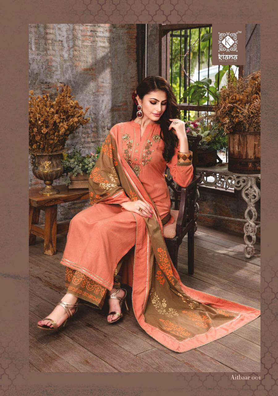 Aitbaar Kiana Gold Foil Print Palazzo Kurtis Catalog Aitbaar Kiana Gold Foil Print Palazzo Kurtis Catalog