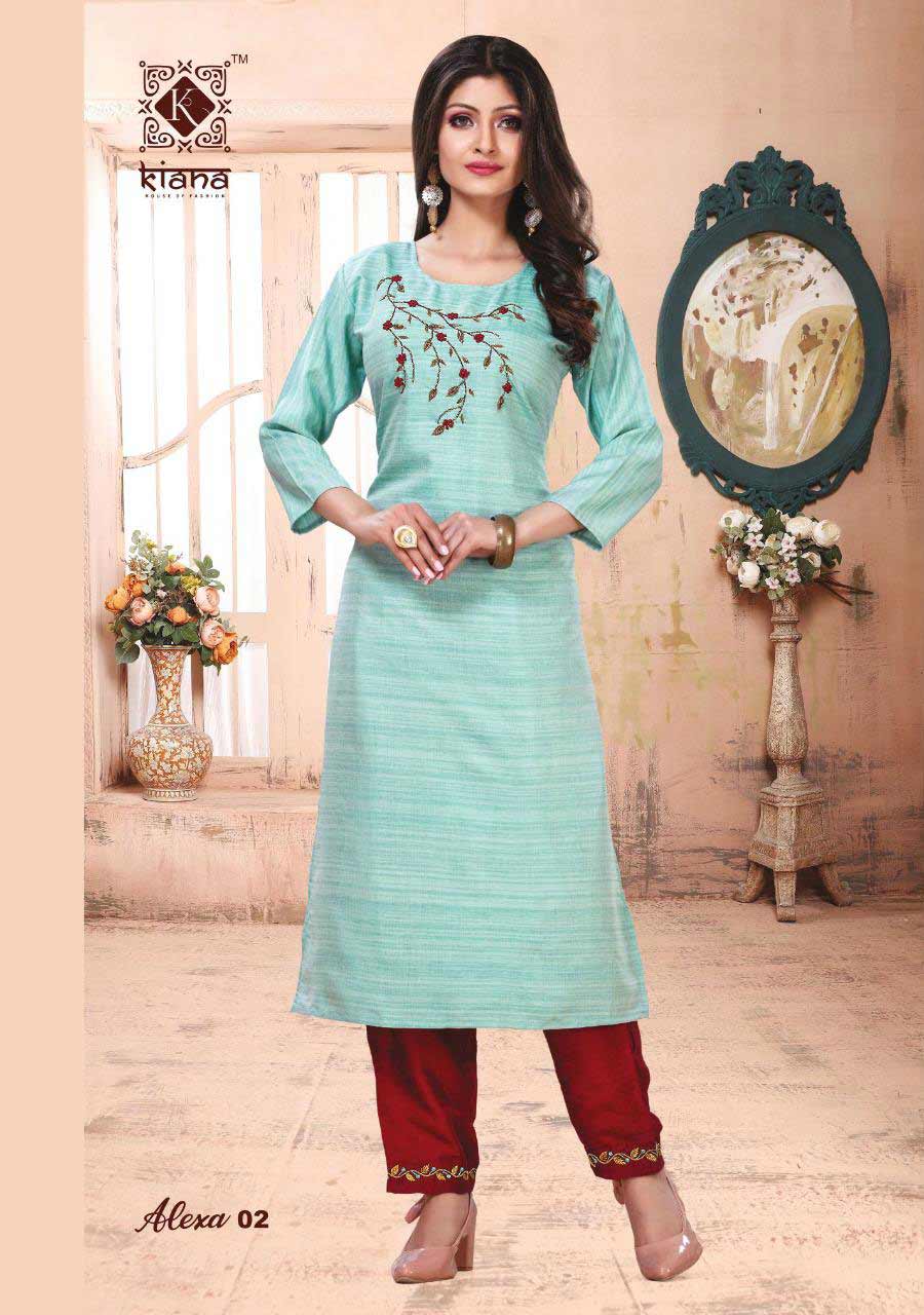 Alexa Gold Print Chanderi Kurti Catalog Set Alexa Gold Print Chanderi Kurti Catalog Set