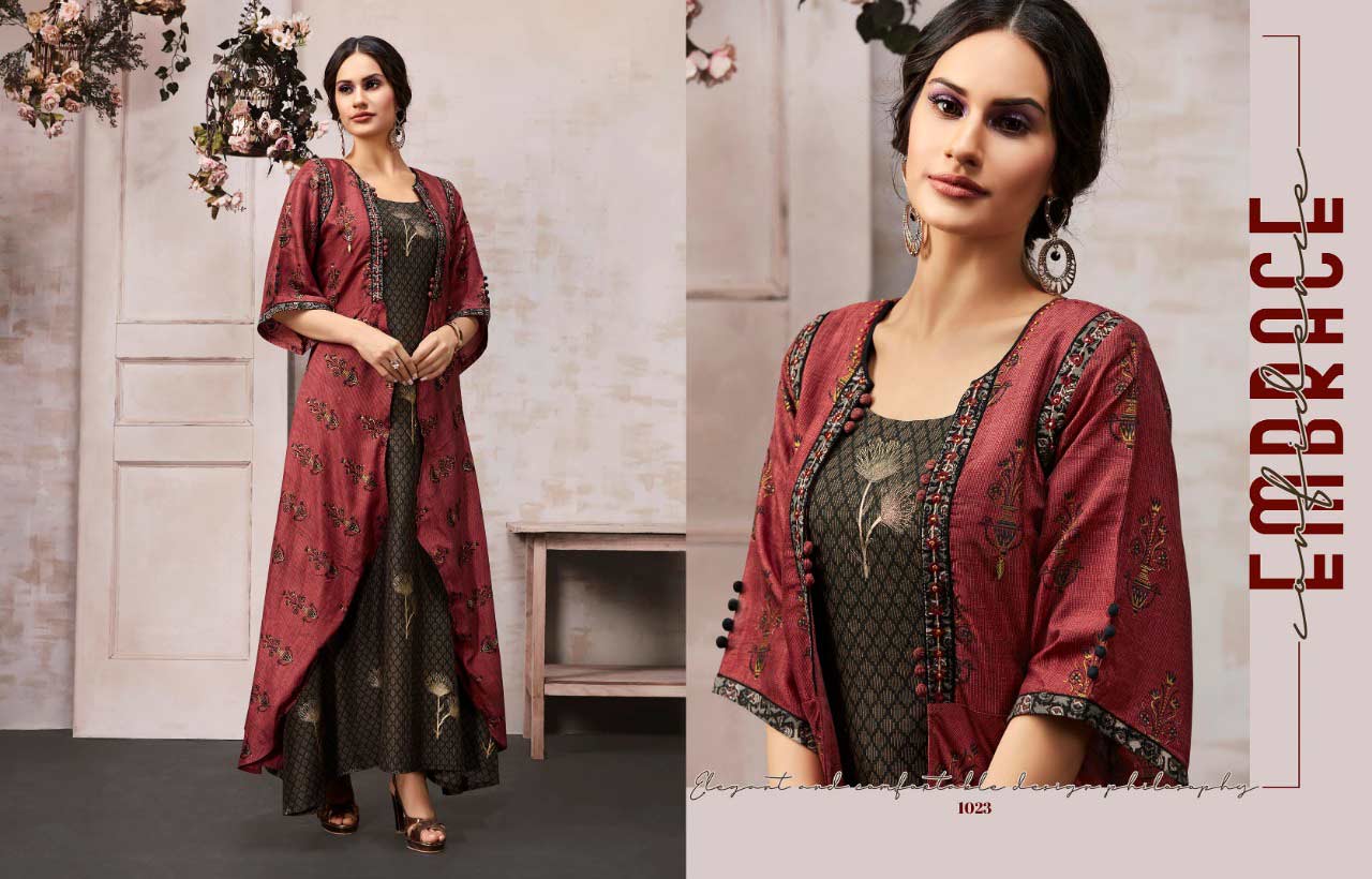 Kajree Fashion Anaya Beautiful Kurti With Shrug Collection Kajree Fashion Anaya Beautiful Kurti With Shrug Collection
