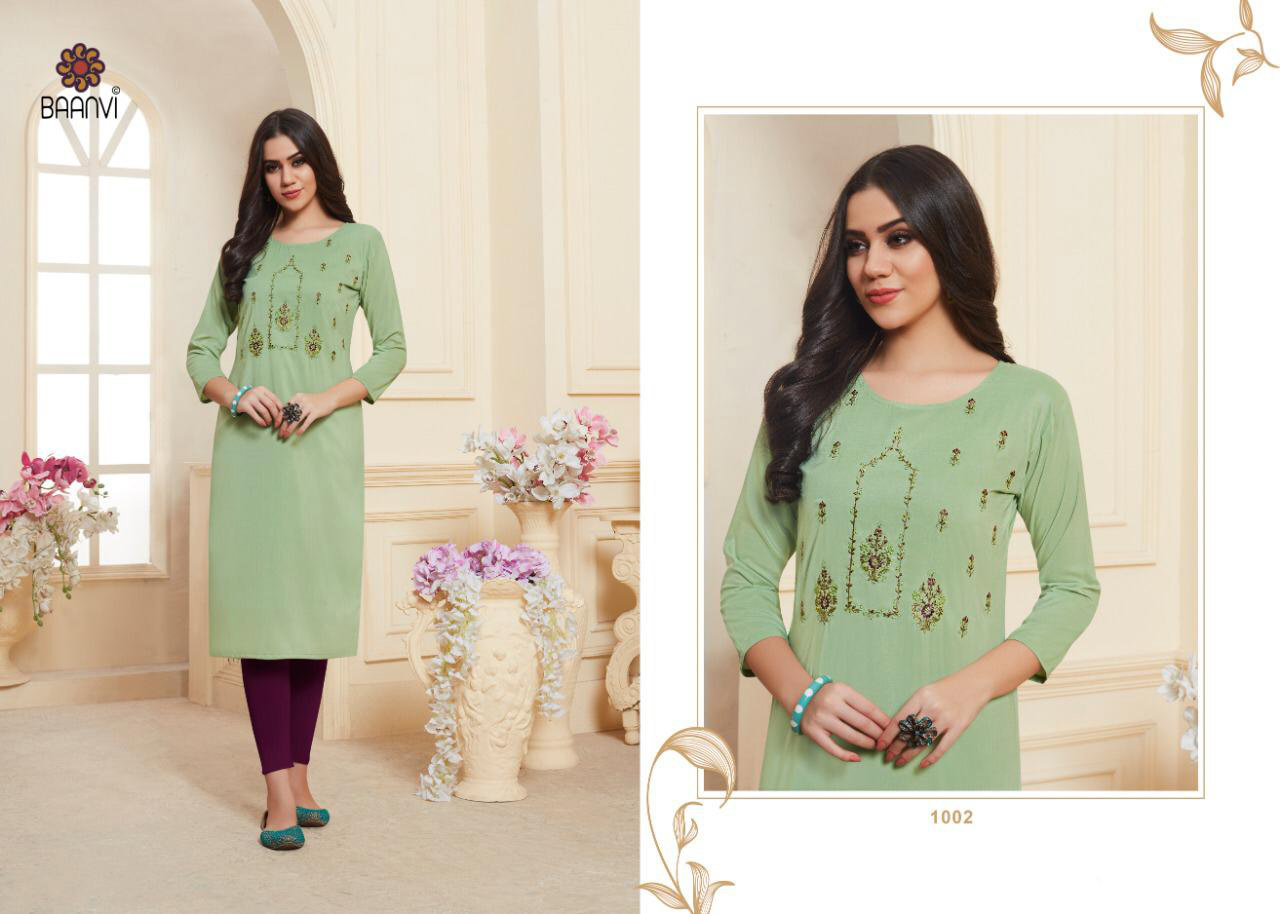 Baanvi Ariana Muslin Straight Cut Embroidery Kurtis Baanvi Ariana Muslin Straight Cut Embroidery Kurtis