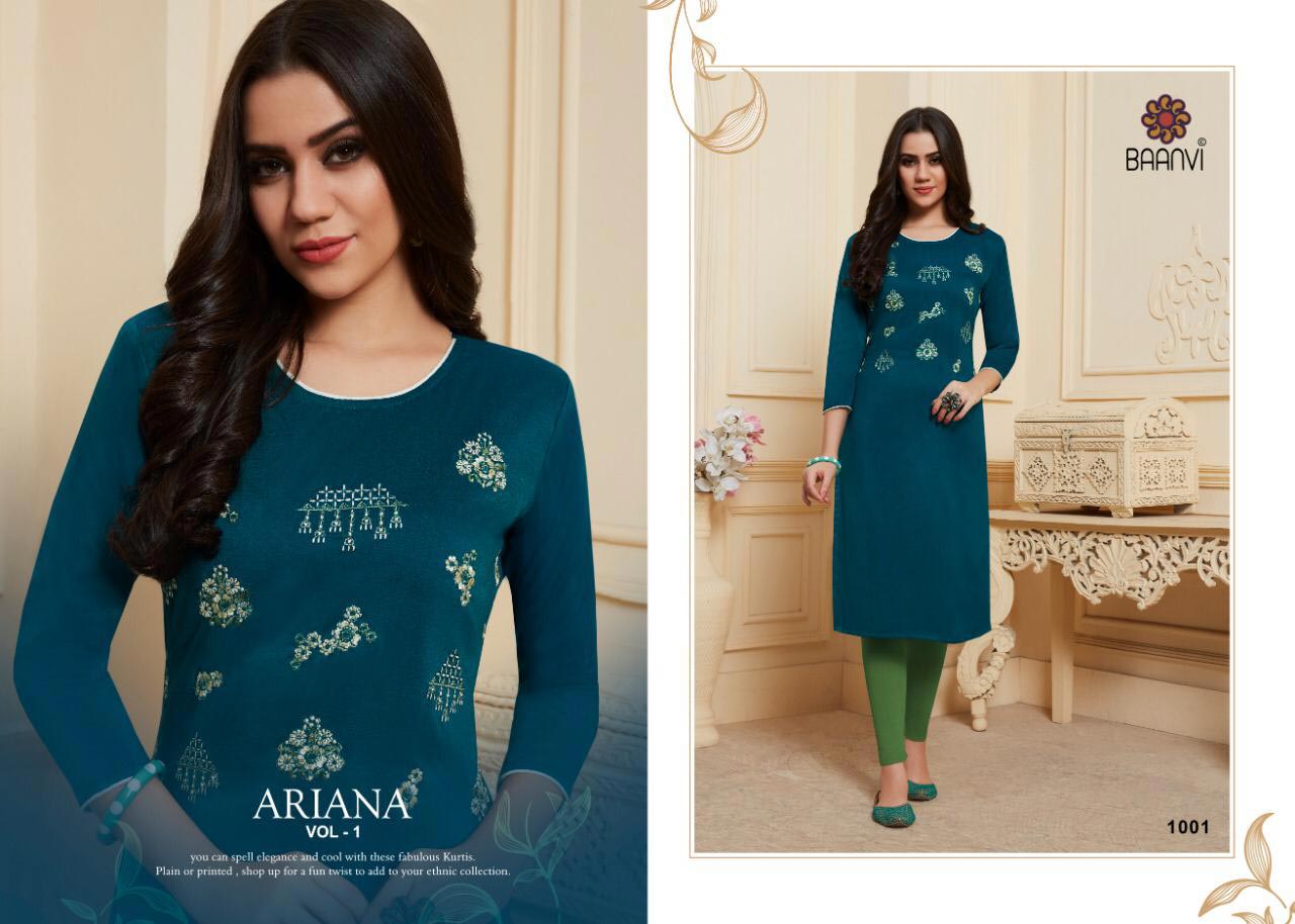Baanvi Ariana Muslin Straight Cut Embroidery Kurtis Baanvi Ariana Muslin Straight Cut Embroidery Kurtis