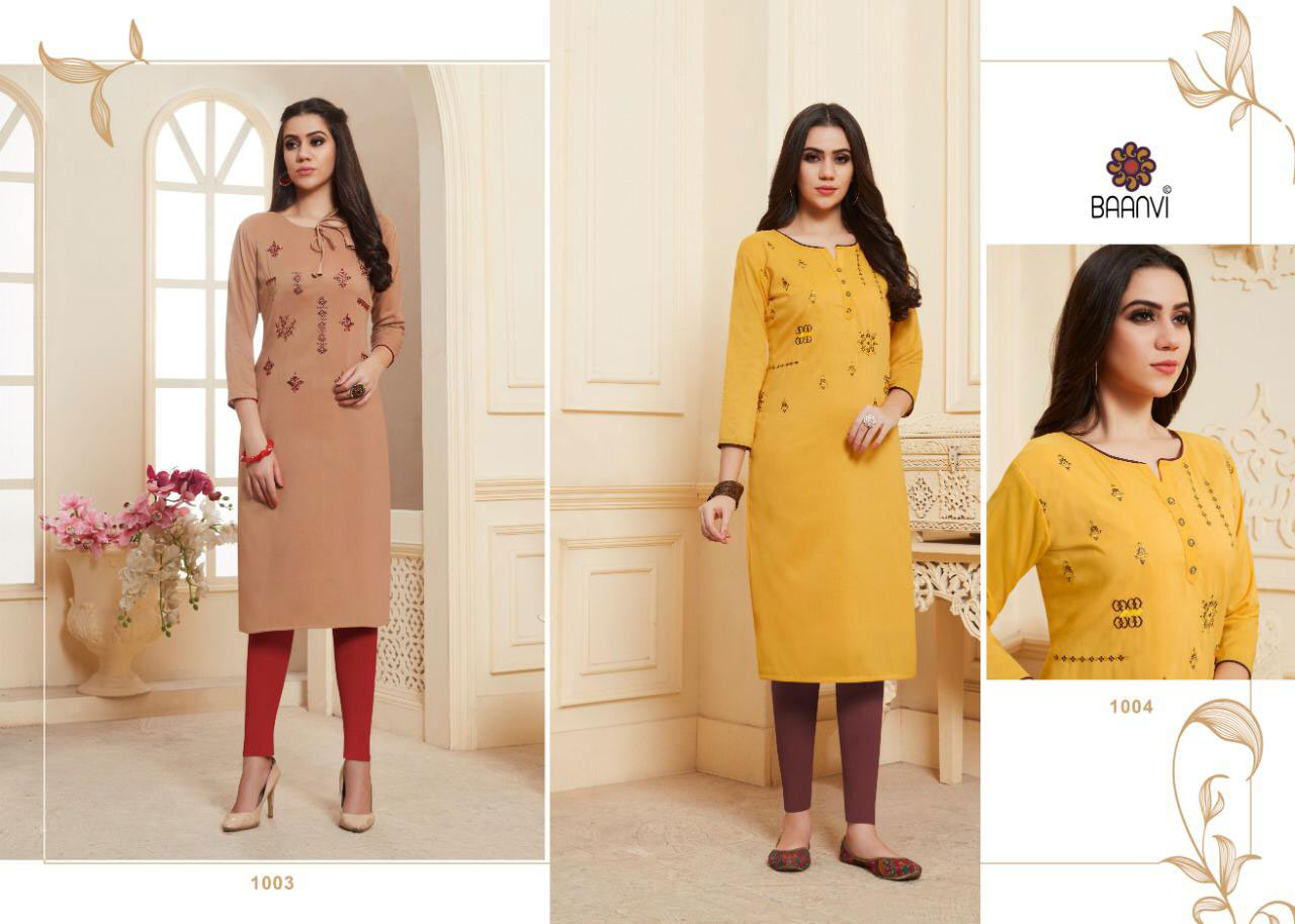Baanvi Ariana Muslin Straight Cut Embroidery Kurtis Baanvi Ariana Muslin Straight Cut Embroidery Kurtis