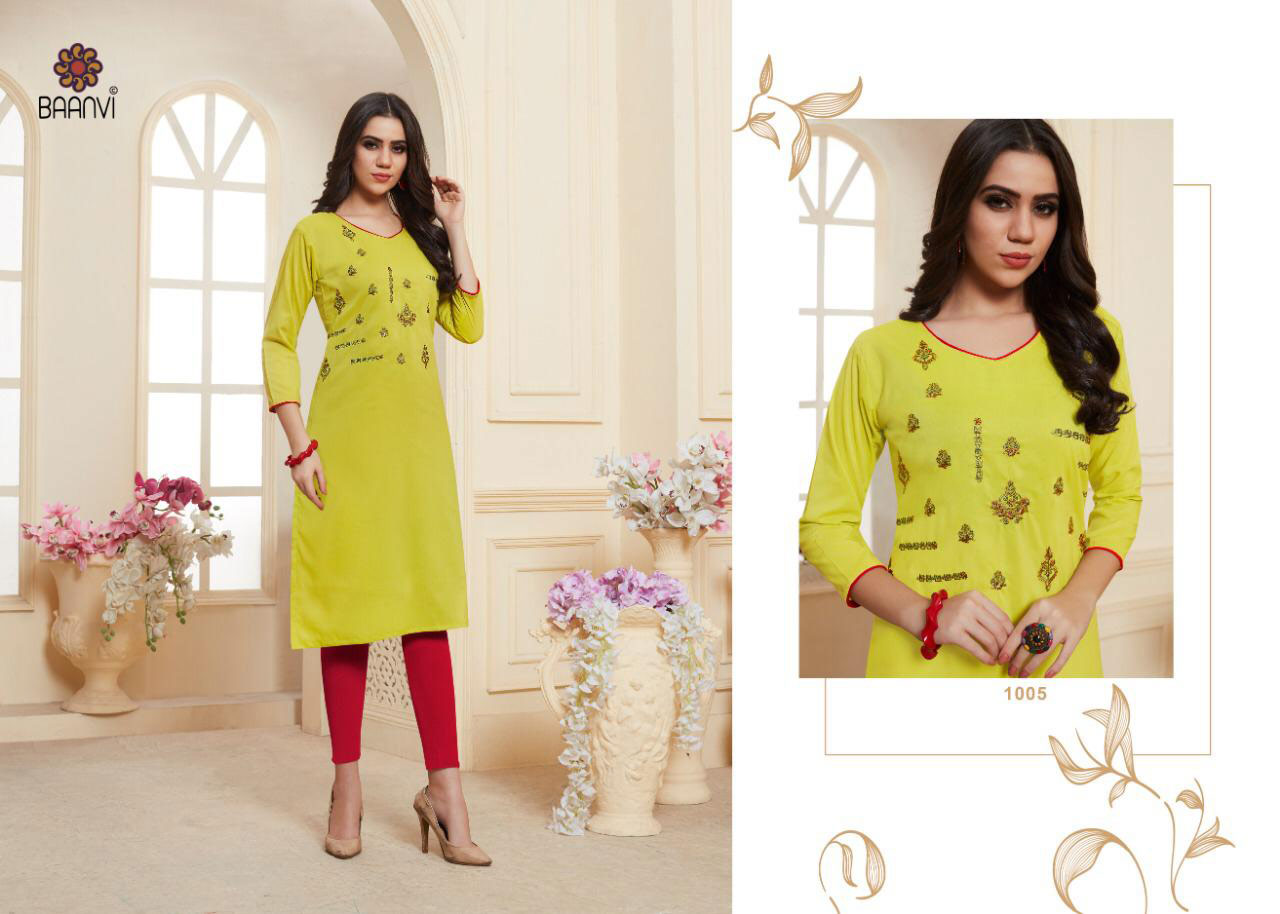 Baanvi Ariana Muslin Straight Cut Embroidery Kurtis Baanvi Ariana Muslin Straight Cut Embroidery Kurtis