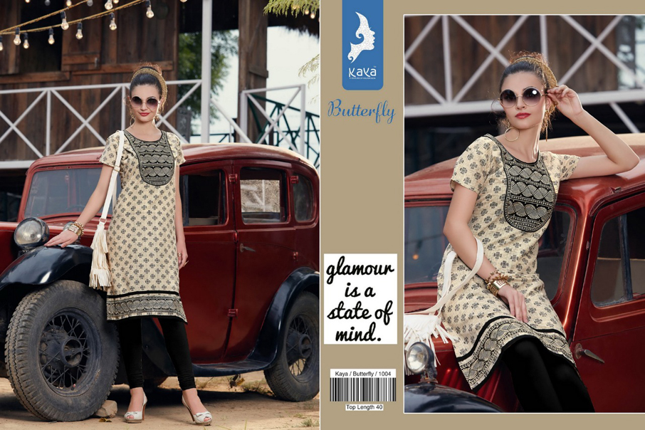 Kaya Design Butterfly Daily Wear Cotton Wholesale Kurti Kaya Design Butterfly Daily Wear Cotton Wholesale Kurti