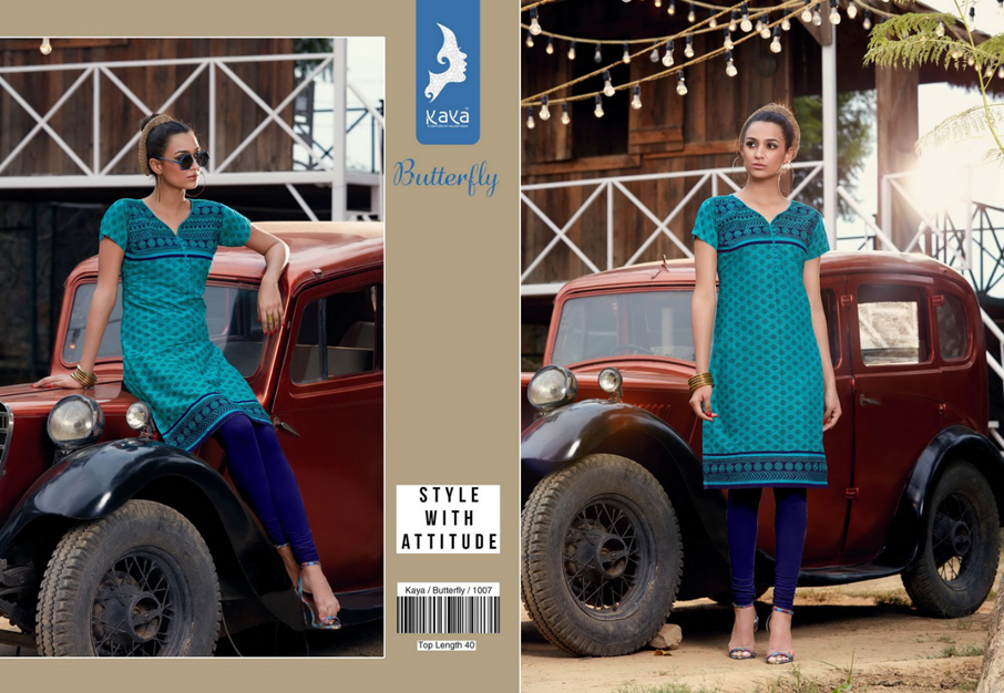 Kaya Design Butterfly Daily Wear Cotton Wholesale Kurti Kaya Design Butterfly Daily Wear Cotton Wholesale Kurti