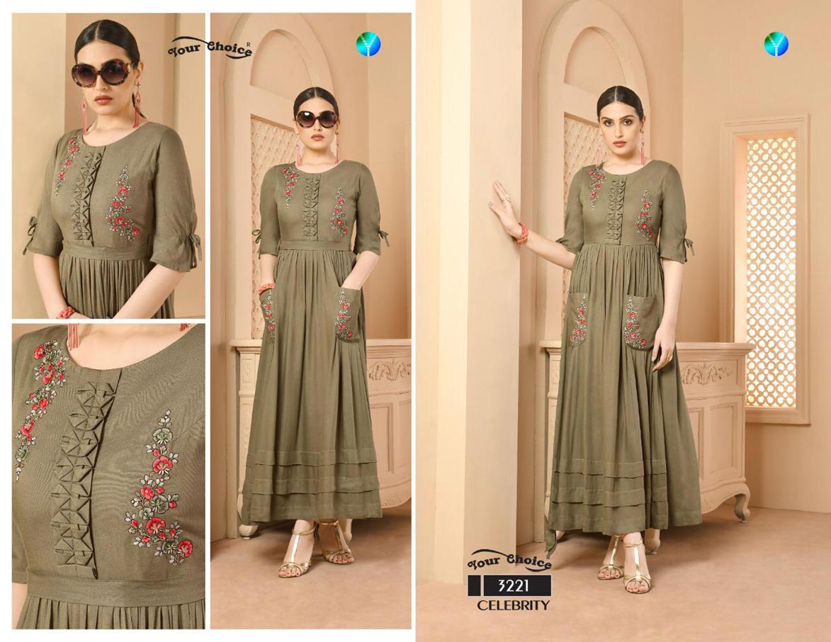 Celebrity Your Choice Rayon Lining Handwork One Piece Celebrity Your Choice Rayon Lining Handwork One Piece