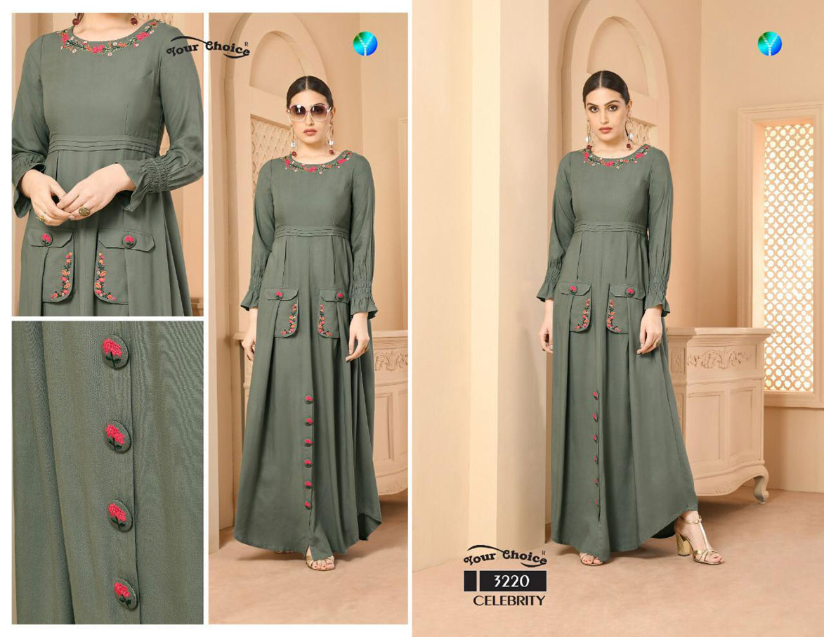 Celebrity Your Choice Rayon Lining Handwork One Piece Celebrity Your Choice Rayon Lining Handwork One Piece