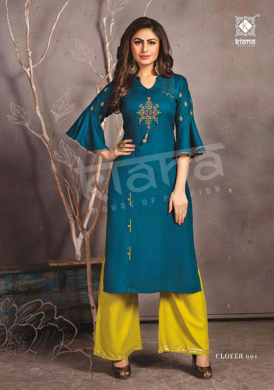 Clover Kiana Rayon Slub Wholesale Kurti Catalog Clover Kiana Rayon Slub Wholesale Kurti Catalog