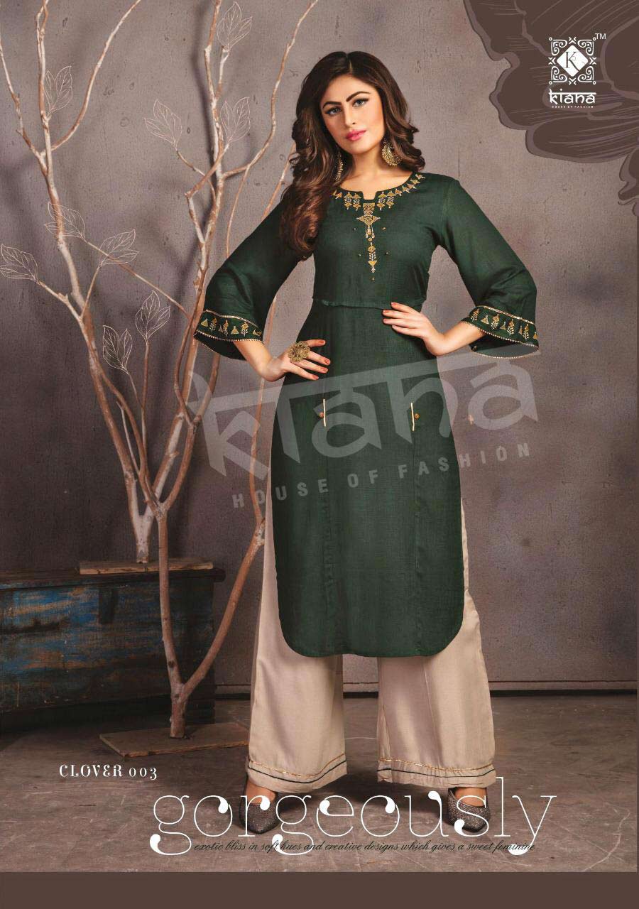 Clover Kiana Rayon Slub Wholesale Kurti Catalog Clover Kiana Rayon Slub Wholesale Kurti Catalog