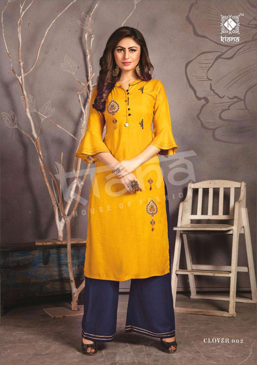 Clover Kiana Rayon Slub Wholesale Kurti Catalog Clover Kiana Rayon Slub Wholesale Kurti Catalog