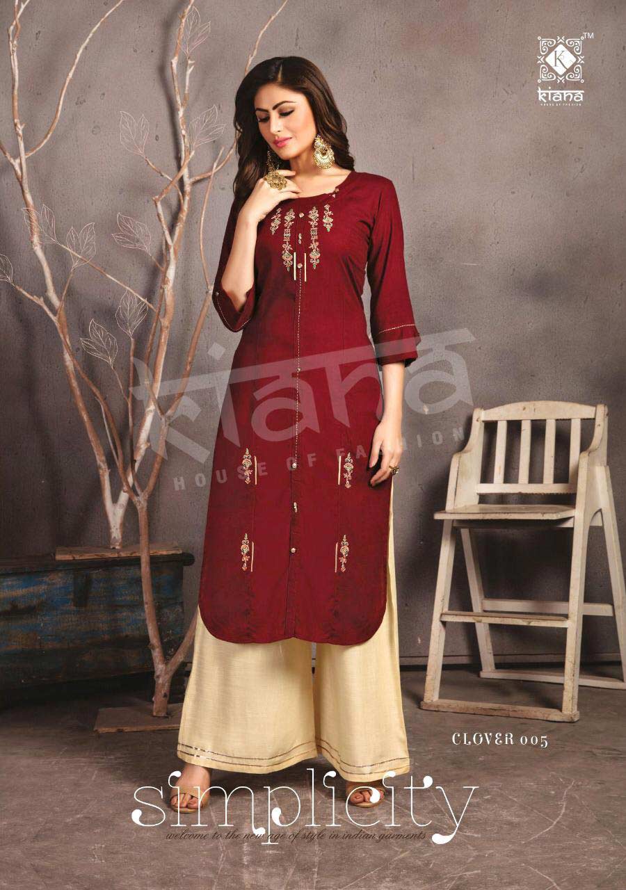 Clover Kiana Rayon Slub Wholesale Kurti Catalog Clover Kiana Rayon Slub Wholesale Kurti Catalog