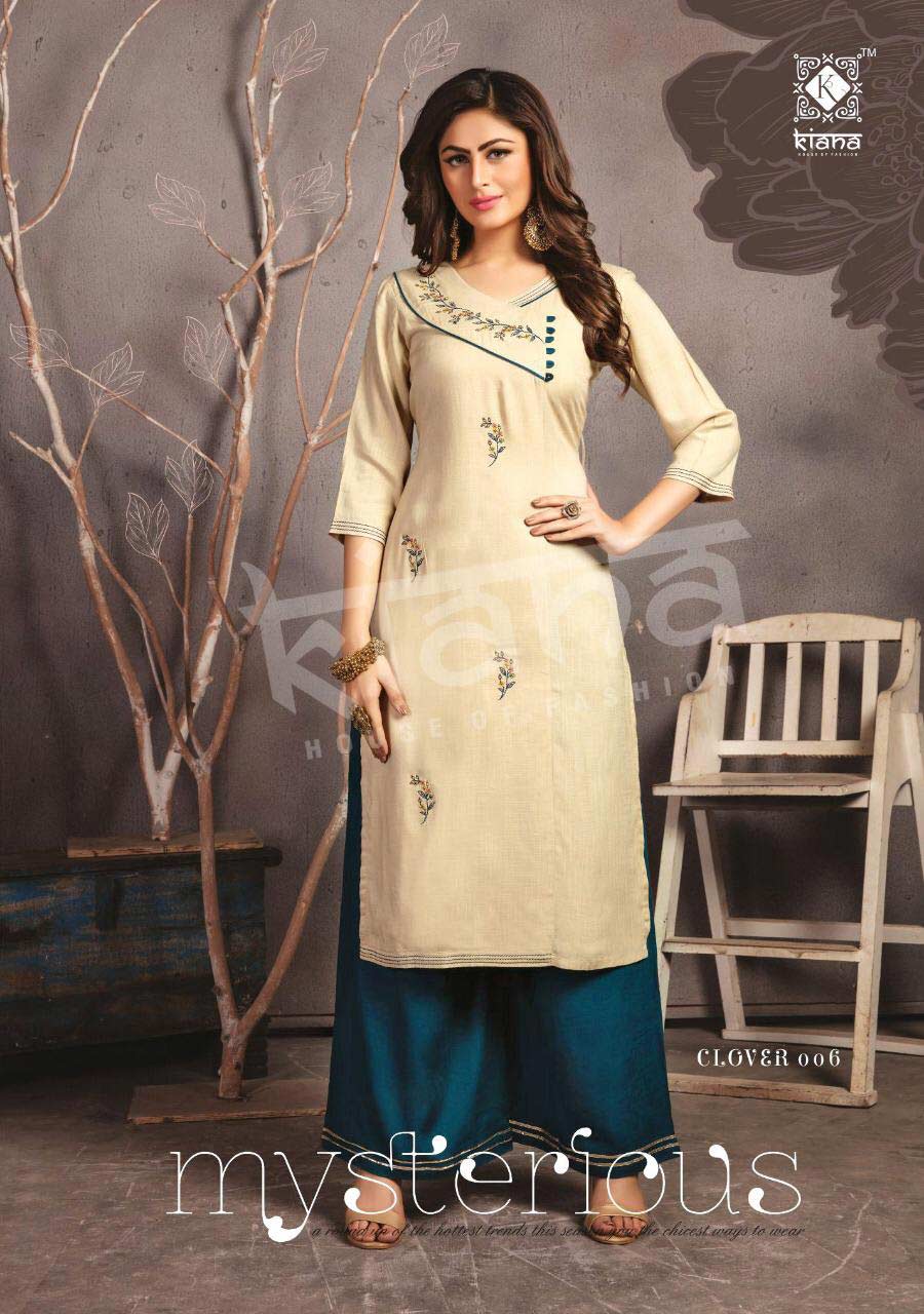 Clover Kiana Rayon Slub Wholesale Kurti Catalog Clover Kiana Rayon Slub Wholesale Kurti Catalog