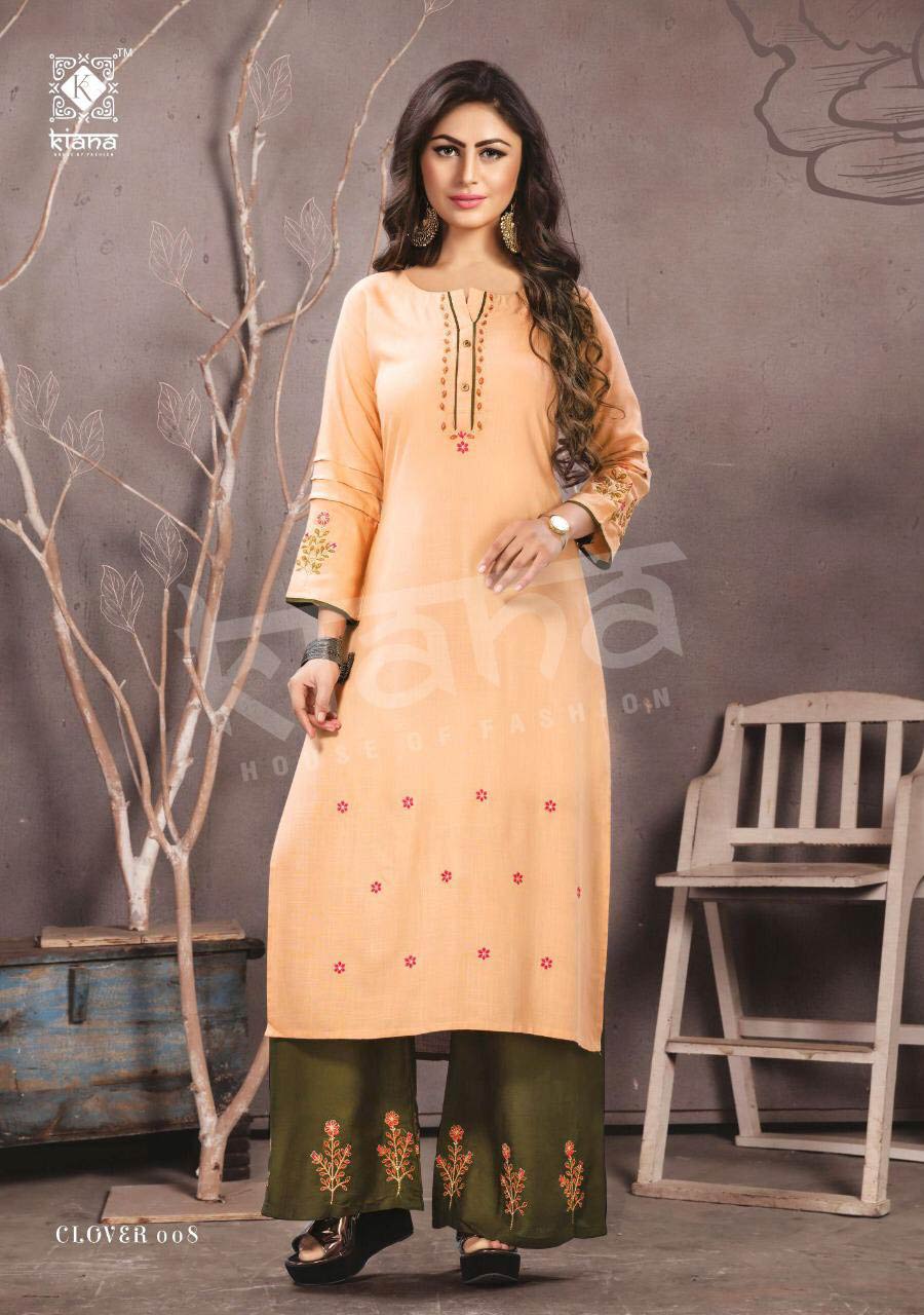 Clover Kiana Rayon Slub Wholesale Kurti Catalog Clover Kiana Rayon Slub Wholesale Kurti Catalog