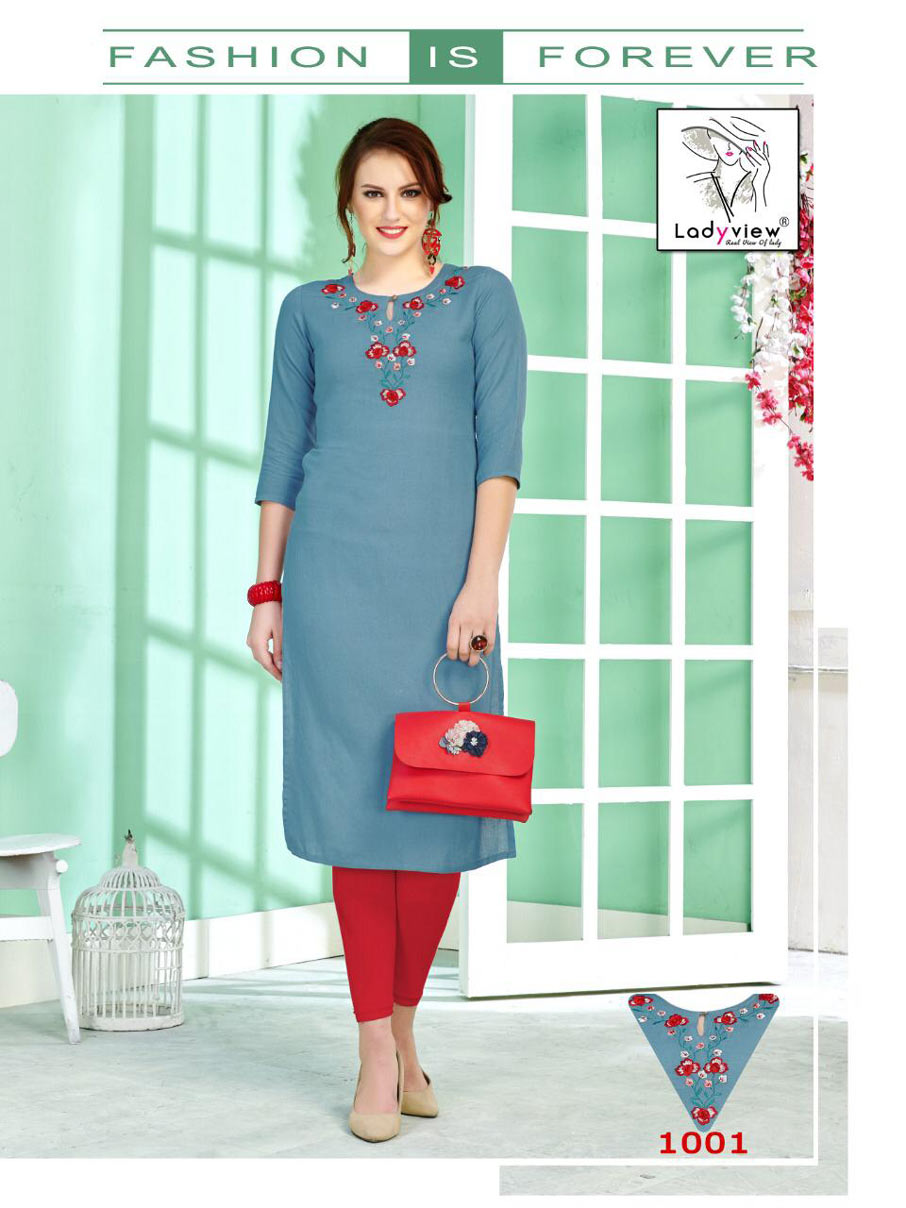 Crystal Ladyview Cotton Embroidery Kurtis Set Crystal Ladyview Cotton Embroidery Kurtis Set