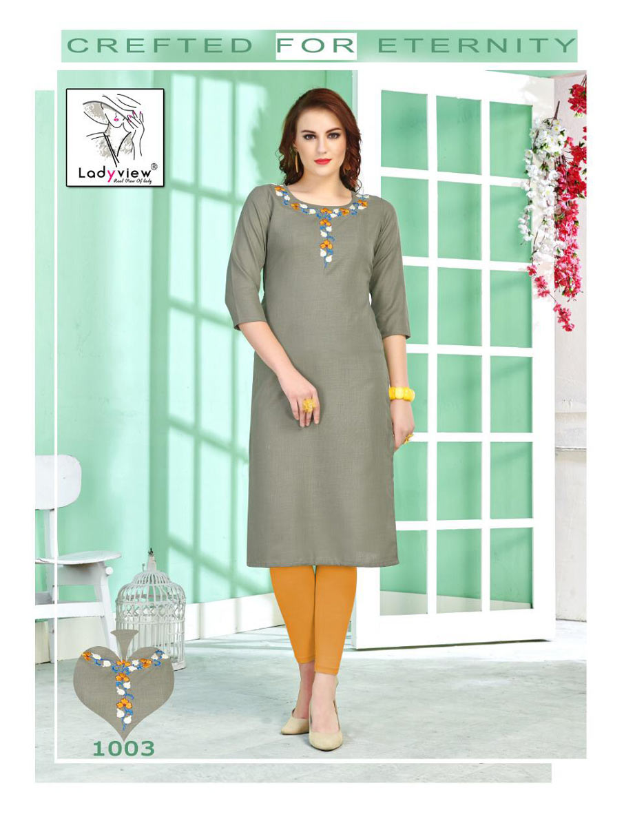 Crystal Ladyview Cotton Embroidery Kurtis Set Crystal Ladyview Cotton Embroidery Kurtis Set