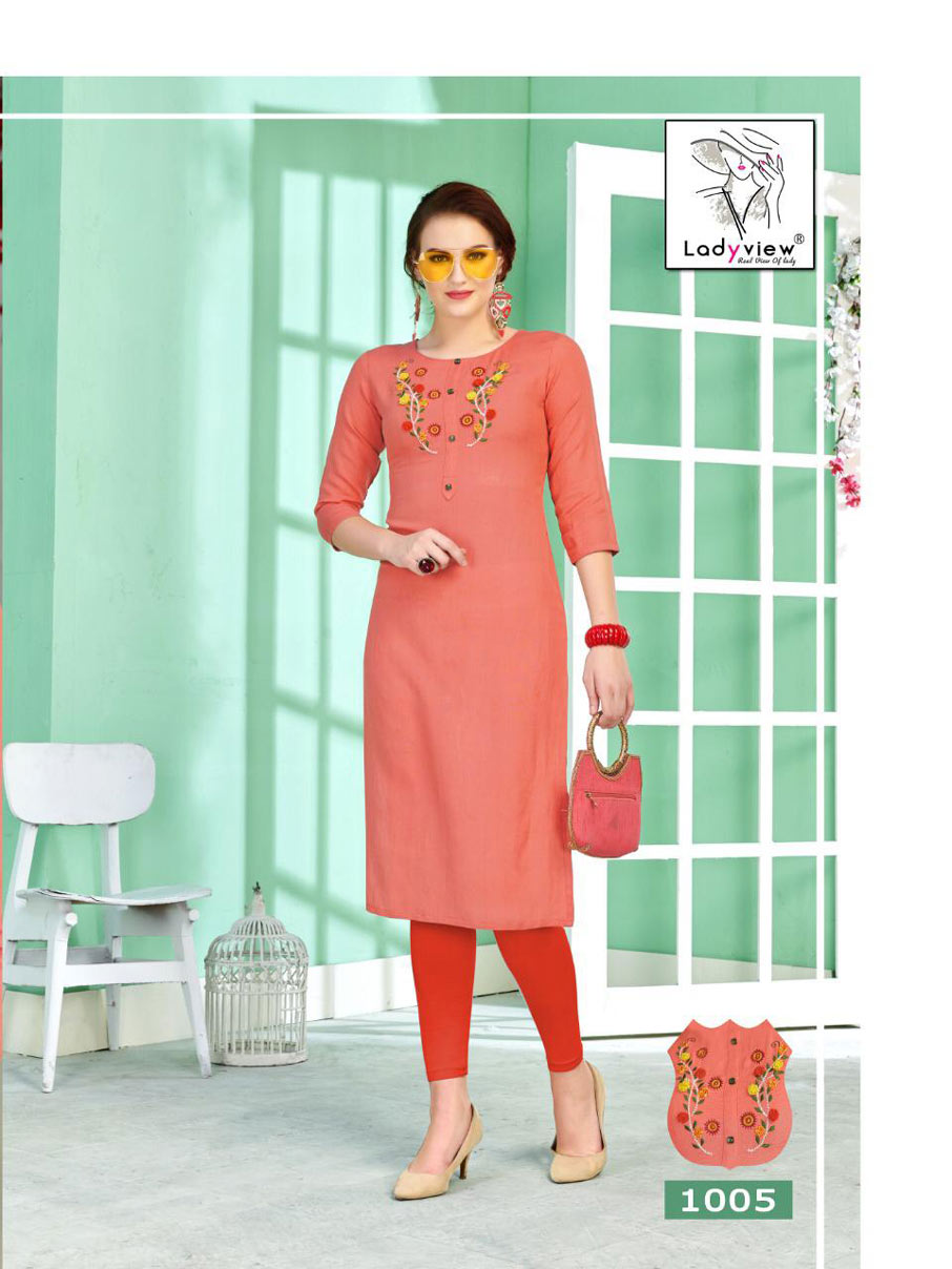 Crystal Ladyview Cotton Embroidery Kurtis Set Crystal Ladyview Cotton Embroidery Kurtis Set