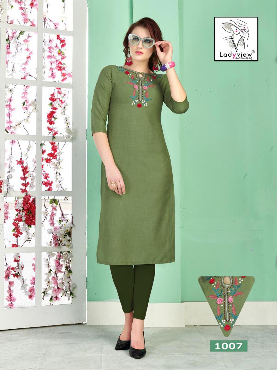 Crystal Ladyview Cotton Embroidery Kurtis Set Crystal Ladyview Cotton Embroidery Kurtis Set