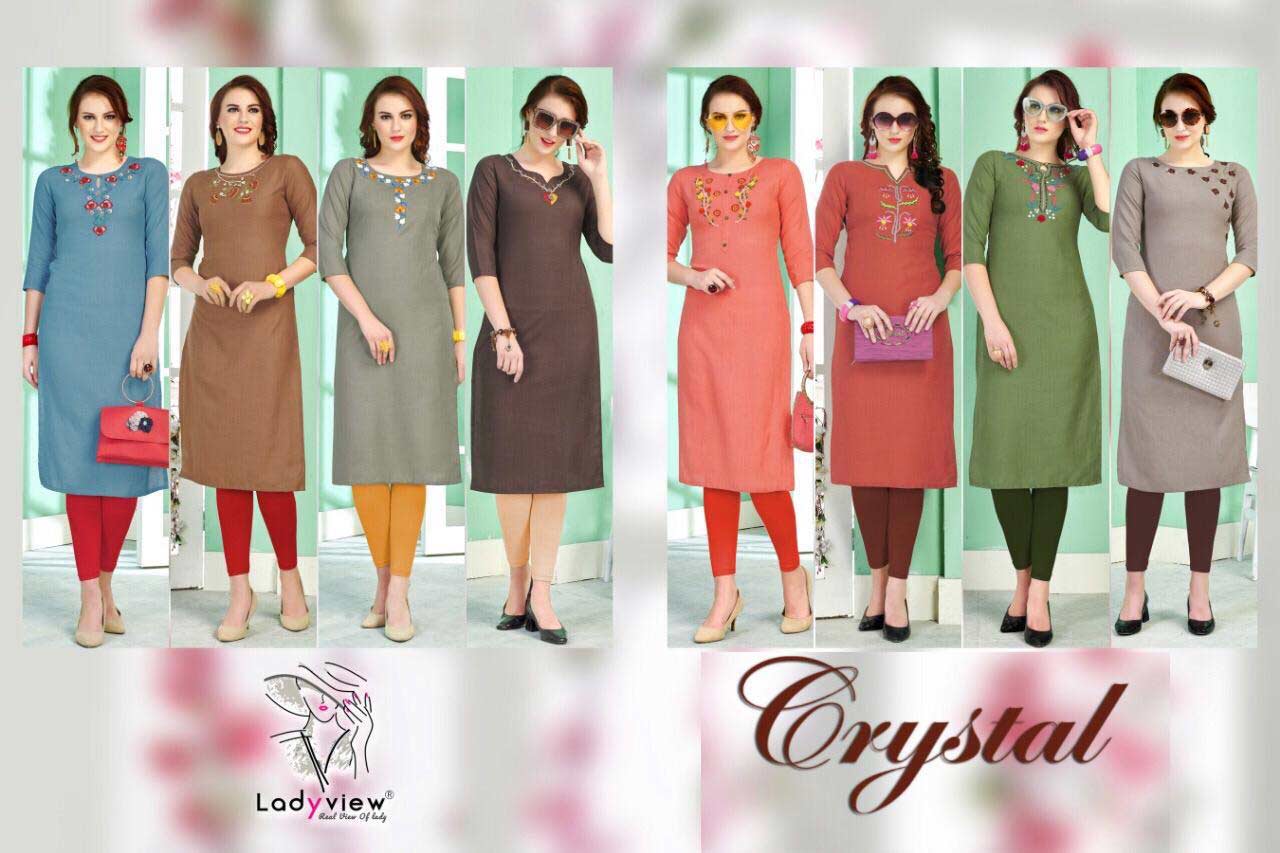 Crystal Ladyview Cotton Embroidery Kurtis Set Crystal Ladyview Cotton Embroidery Kurtis Set