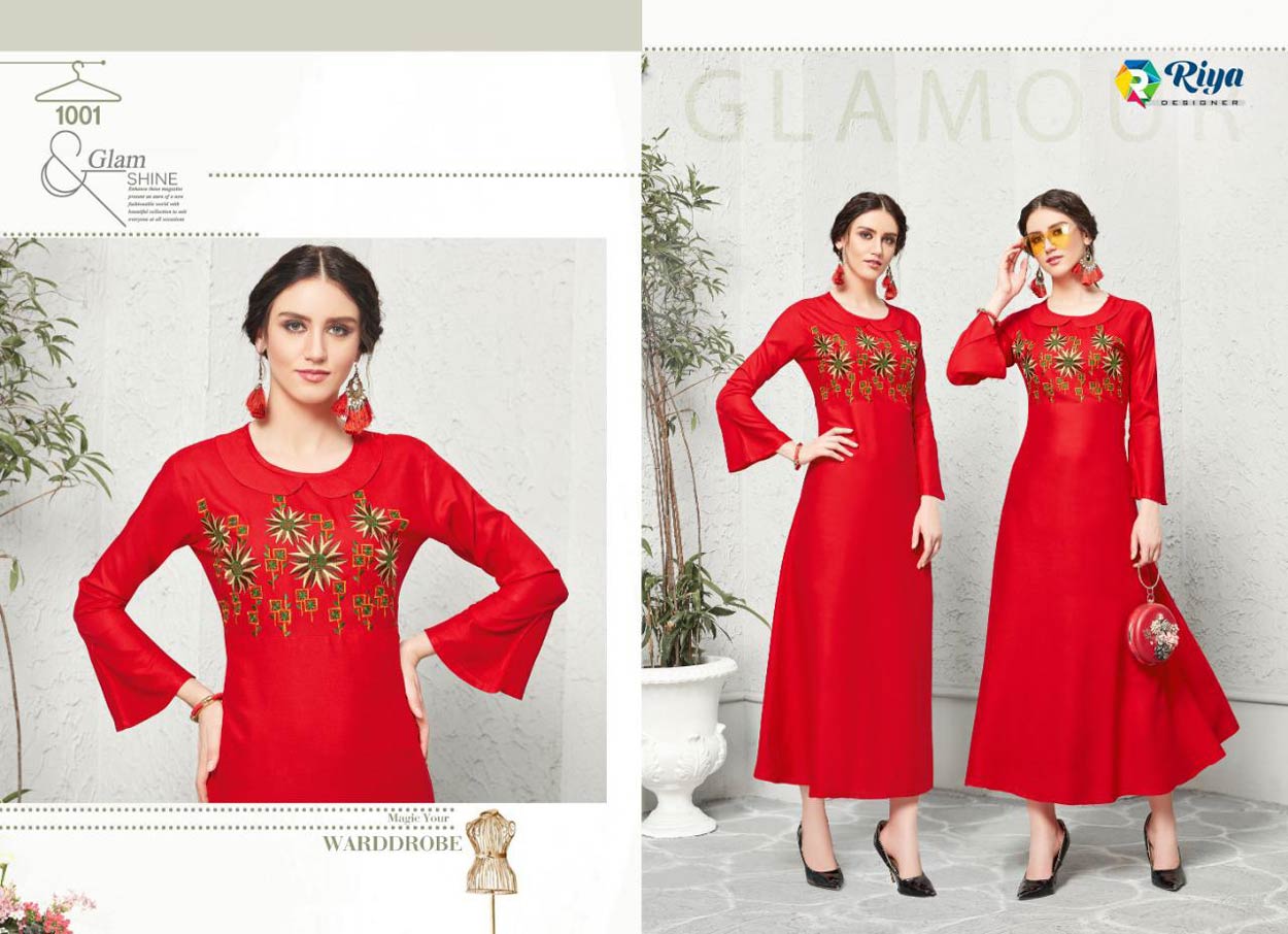 Crystal Riya Designer Rayon Embroidery Kurti Crystal Riya Designer Rayon Embroidery Kurti