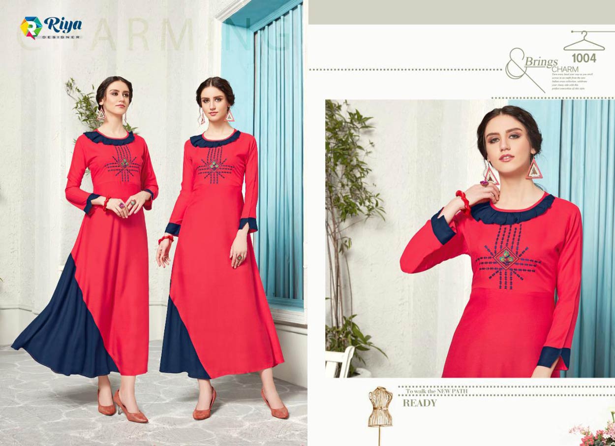Crystal Riya Designer Rayon Embroidery Kurti Crystal Riya Designer Rayon Embroidery Kurti