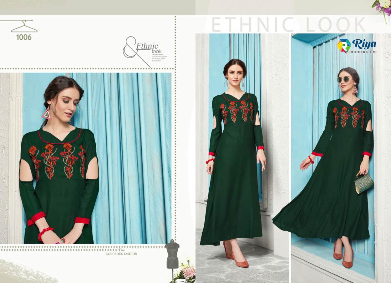 Crystal Riya Designer Rayon Embroidery Kurti Crystal Riya Designer Rayon Embroidery Kurti