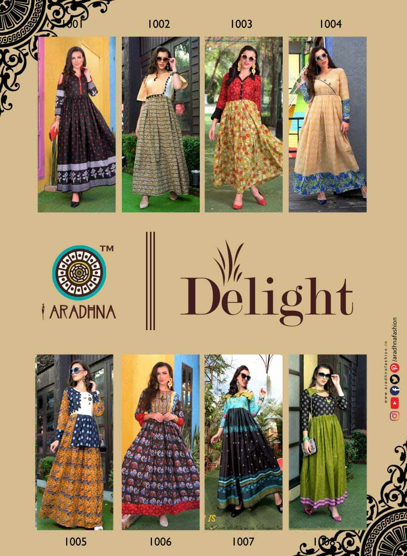 Delight Aradhna Cotton Rayon Flair Kurti Collection Delight Aradhna Cotton Rayon Flair Kurti Collection
