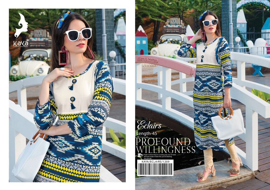 Kaya Present Eclairs Digital Printed Cotton Kurtis Kaya Present Eclairs Digital Printed Cotton Kurtis