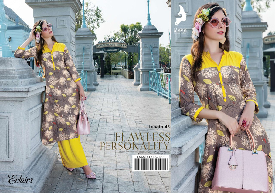 Kaya Present Eclairs Digital Printed Cotton Kurtis Kaya Present Eclairs Digital Printed Cotton Kurtis