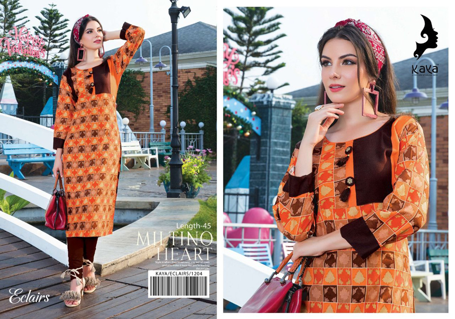 Kaya Present Eclairs Digital Printed Cotton Kurtis Kaya Present Eclairs Digital Printed Cotton Kurtis