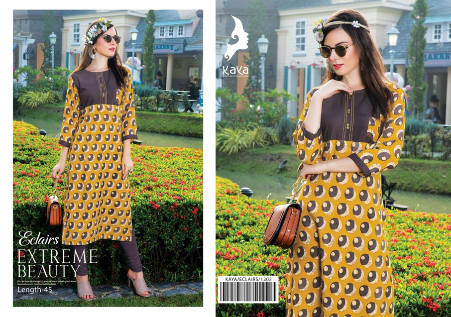 Kaya Present Eclairs Digital Printed Cotton Kurtis Kaya Present Eclairs Digital Printed Cotton Kurtis
