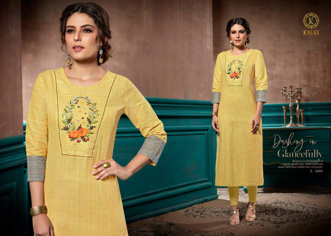 Elite Kalki Fashion Linen Pure Cotton Handwork Kurti Elite Kalki Fashion Linen Pure Cotton Handwork Kurti