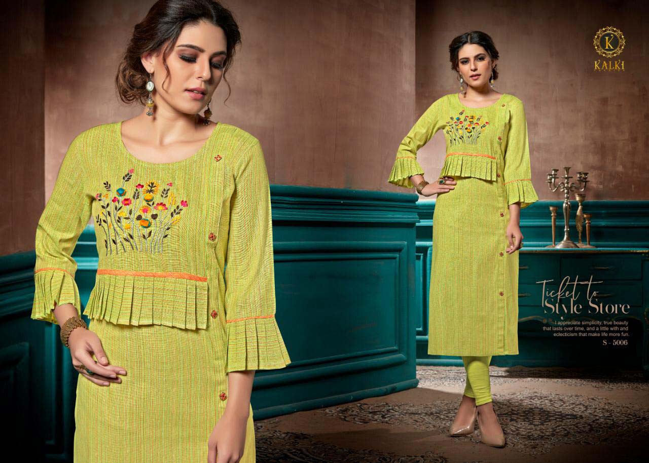 Elite Kalki Fashion Linen Pure Cotton Handwork Kurti Elite Kalki Fashion Linen Pure Cotton Handwork Kurti