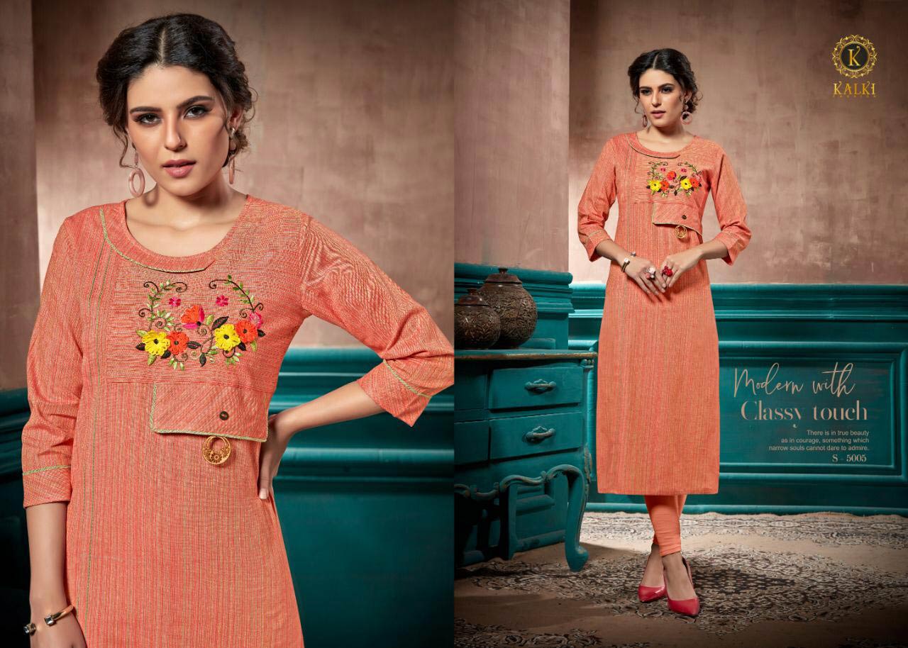 Elite Kalki Fashion Linen Pure Cotton Handwork Kurti Elite Kalki Fashion Linen Pure Cotton Handwork Kurti