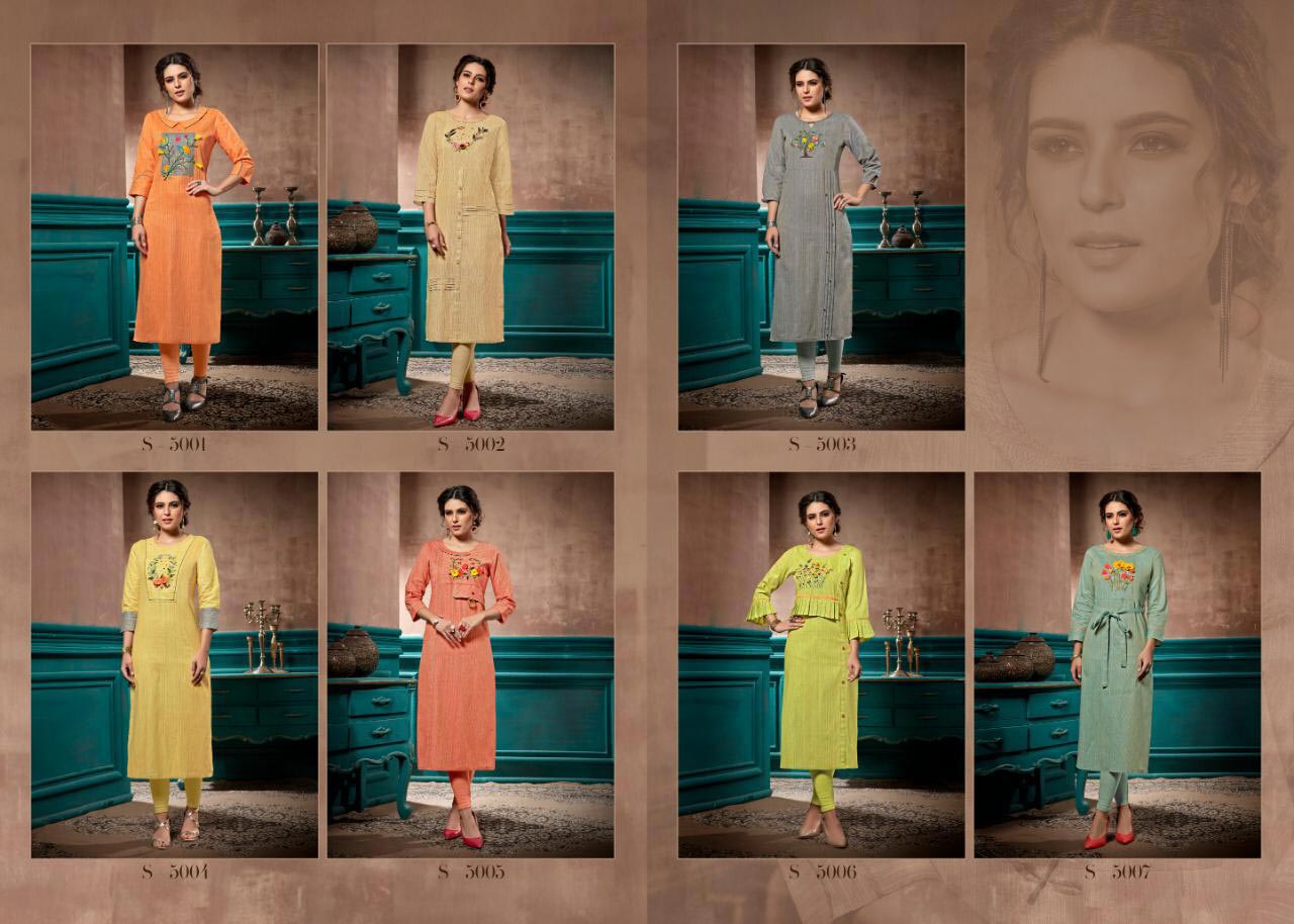 Elite Kalki Fashion Linen Pure Cotton Handwork Kurti Elite Kalki Fashion Linen Pure Cotton Handwork Kurti