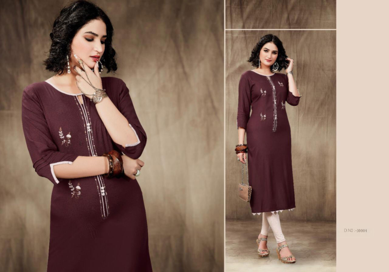 Falak Rayon Handwork Kurti Catalog Set Falak Rayon Handwork Kurti Catalog Set