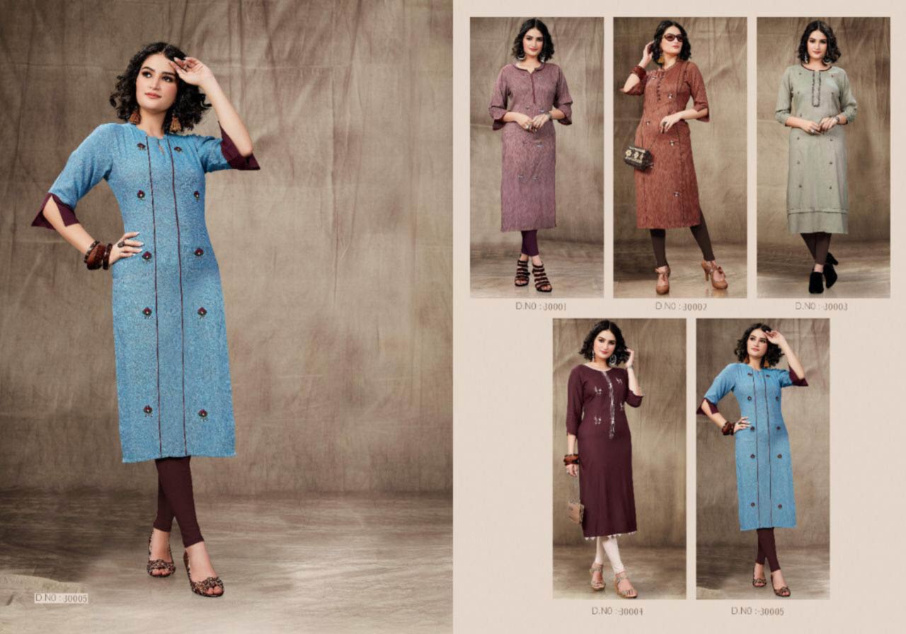 Falak Rayon Handwork Kurti Catalog Set Falak Rayon Handwork Kurti Catalog Set