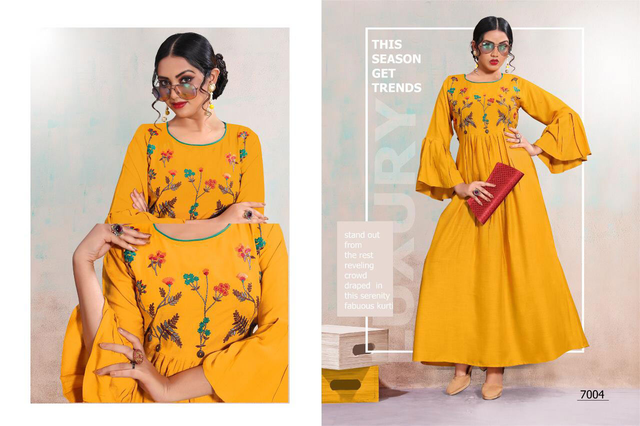 Falguni 4u Fashion Rayon Flex Embroidery Kurti Traders Falguni 4u Fashion Rayon Flex Embroidery Kurti Traders