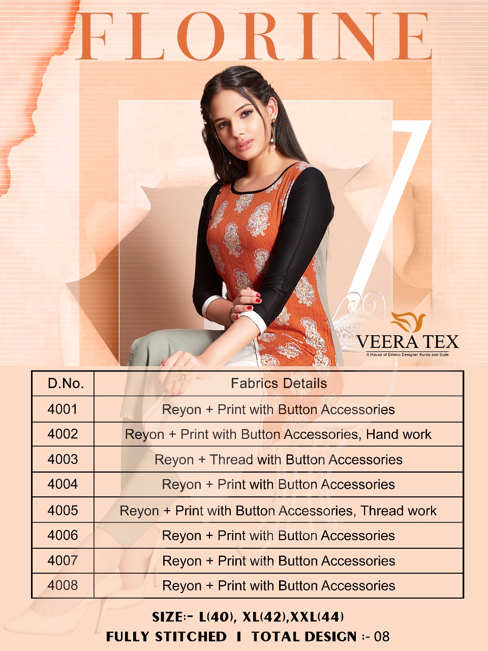 Florine Veera Tex Design Plain Rayon Print Kurti Catalog Florine Veera Tex Design Plain Rayon Print Kurti Catalog