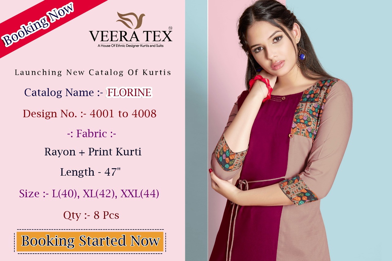 Florine Veera Tex Design Plain Rayon Print Kurti Catalog Florine Veera Tex Design Plain Rayon Print Kurti Catalog