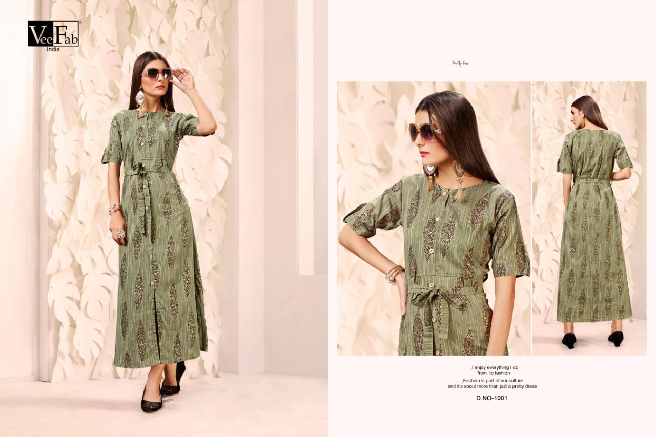 Fusion Veefab Cotton Foil Print Kurti Catalog Fusion Veefab Cotton Foil Print Kurti Catalog