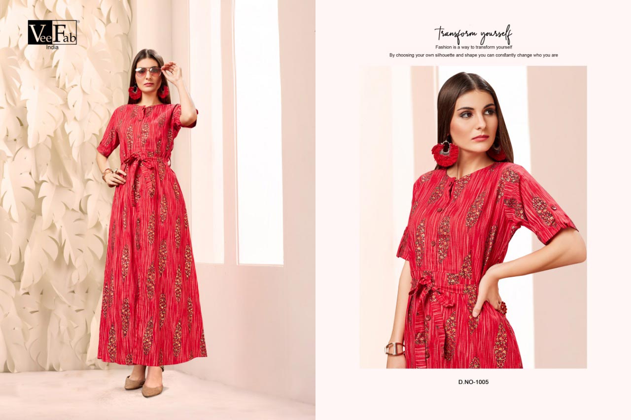 Fusion Veefab Cotton Foil Print Kurti Catalog Fusion Veefab Cotton Foil Print Kurti Catalog