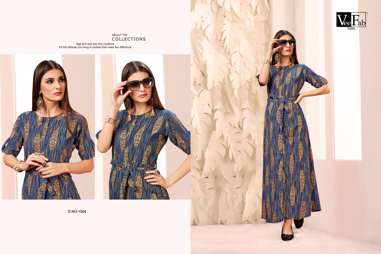 Fusion Veefab Cotton Foil Print Kurti Catalog Fusion Veefab Cotton Foil Print Kurti Catalog