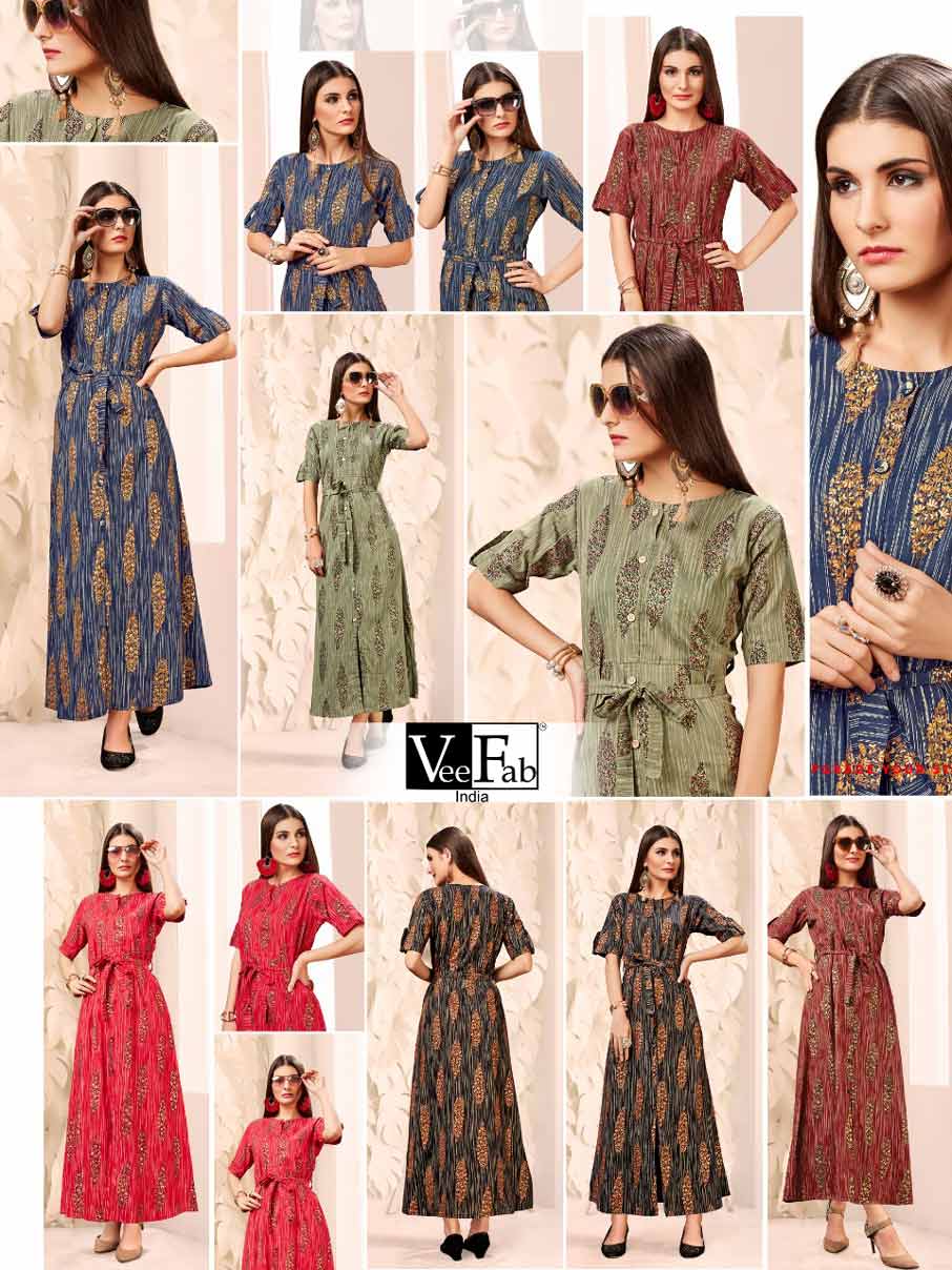 Fusion Veefab Cotton Foil Print Kurti Catalog Fusion Veefab Cotton Foil Print Kurti Catalog