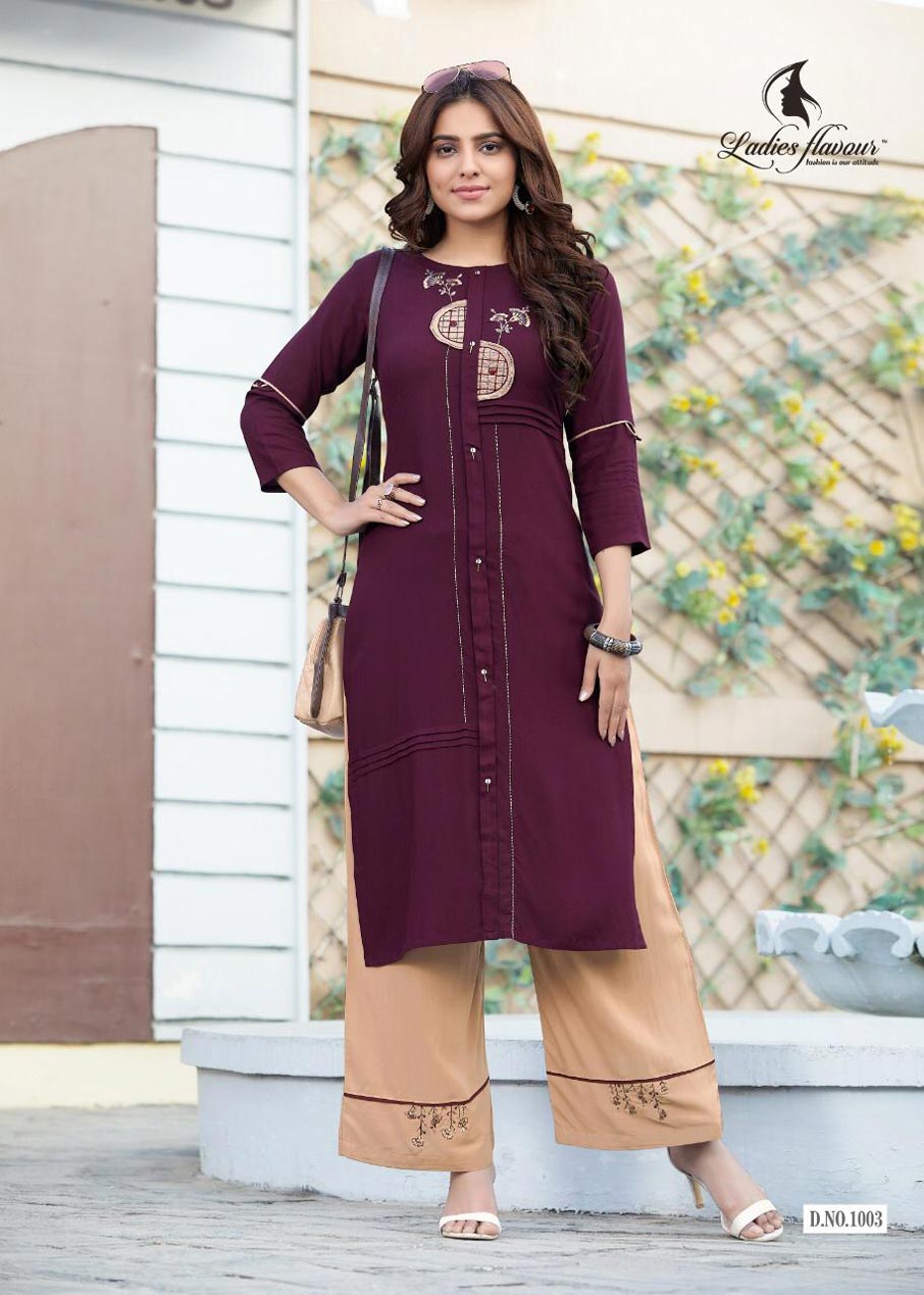 Ginni Embroidery Top Palazzo Wholesale Kurti Set Ginni Embroidery Top Palazzo Wholesale Kurti Set