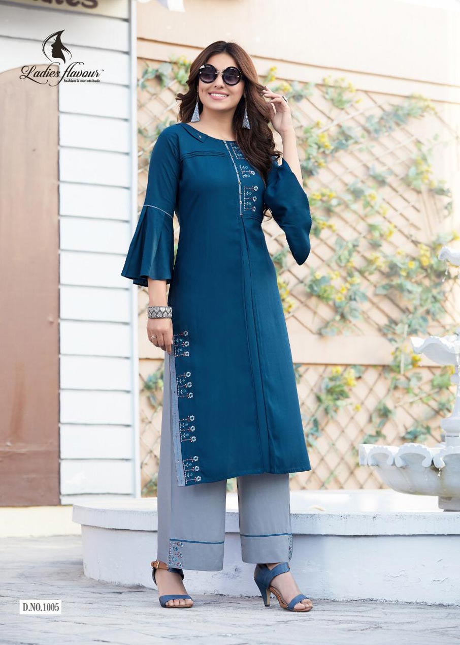 Ginni Embroidery Top Palazzo Wholesale Kurti Set Ginni Embroidery Top Palazzo Wholesale Kurti Set