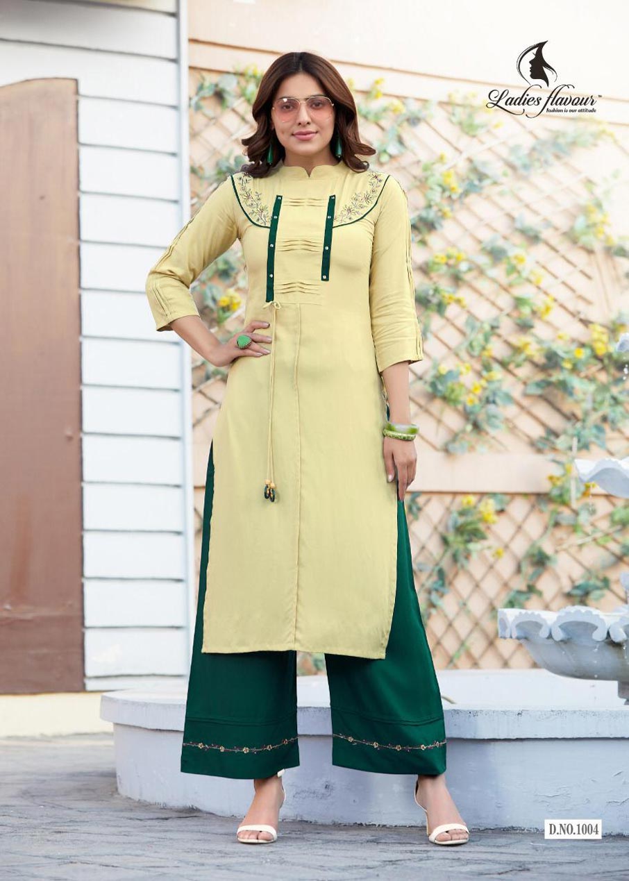 Ginni Embroidery Top Palazzo Wholesale Kurti Set Ginni Embroidery Top Palazzo Wholesale Kurti Set