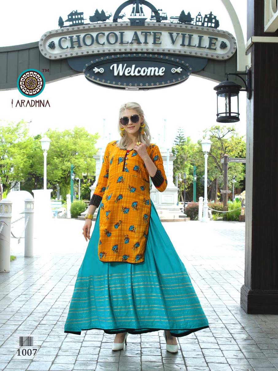 Glamour Aradhna Rayon Ordinary Print Kurtis Set Glamour Aradhna Rayon Ordinary Print Kurtis Set