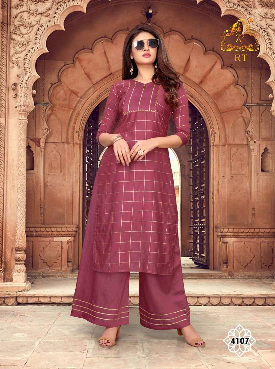 Glossy RT Chanderi Palazzo Wholesale Kurti Glossy RT Chanderi Palazzo Wholesale Kurti