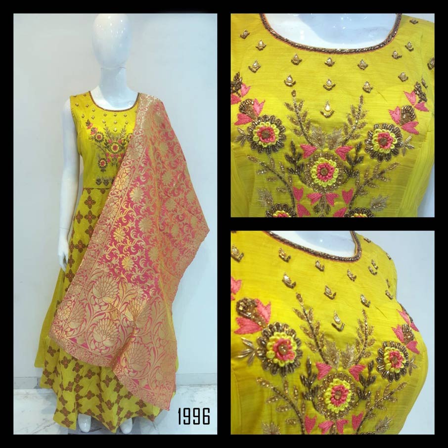 Fabfirki Traditional Heavy Handwork Embroidery Gowns Fabfirki Traditional Heavy Handwork Embroidery Gowns