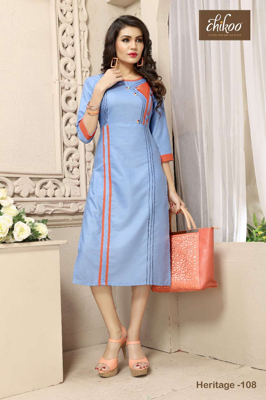 Heritage Chikoo Cotton Office Wear Kurti catalogue Heritage Chikoo Cotton Office Wear Kurti catalogue